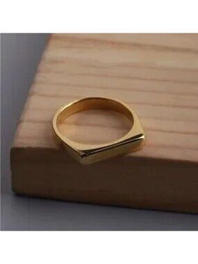 Gold Plated Stainless Steel Gold Bar Ring